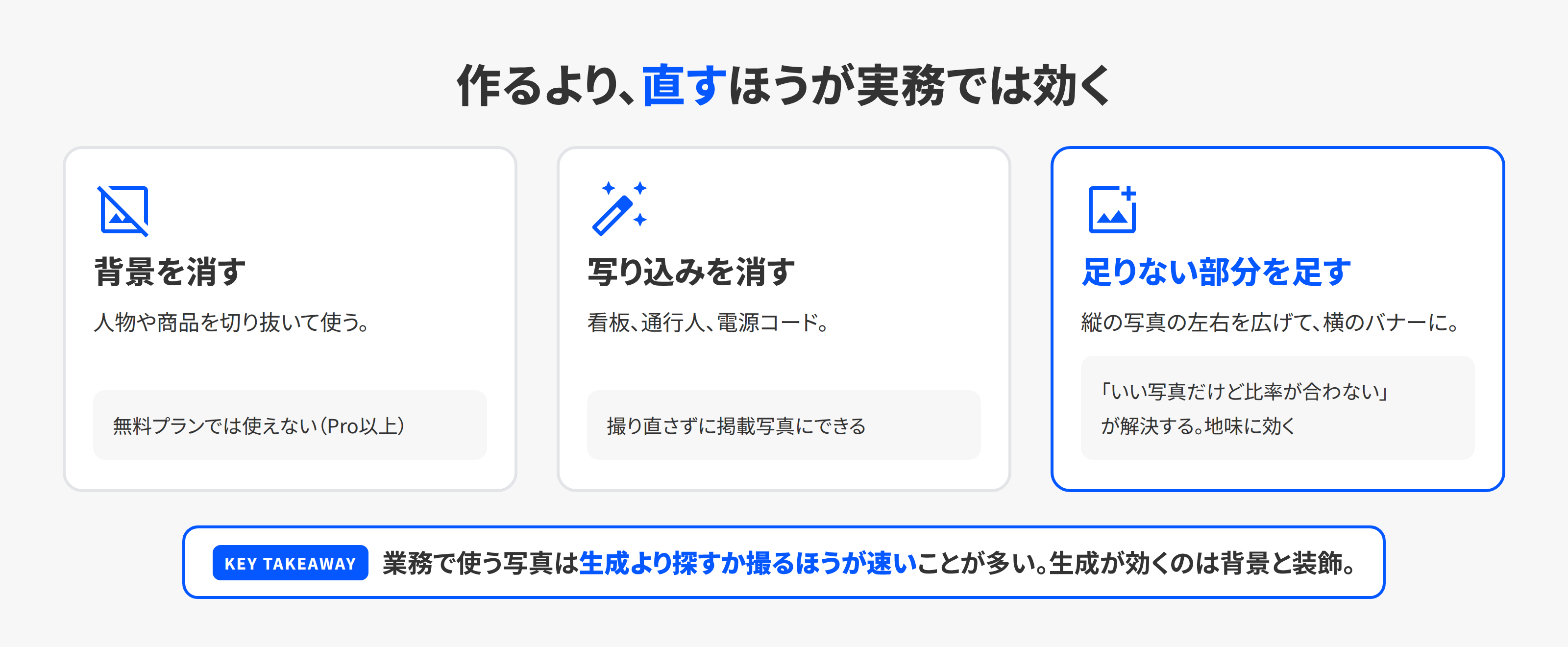 画像を直す3つの機能